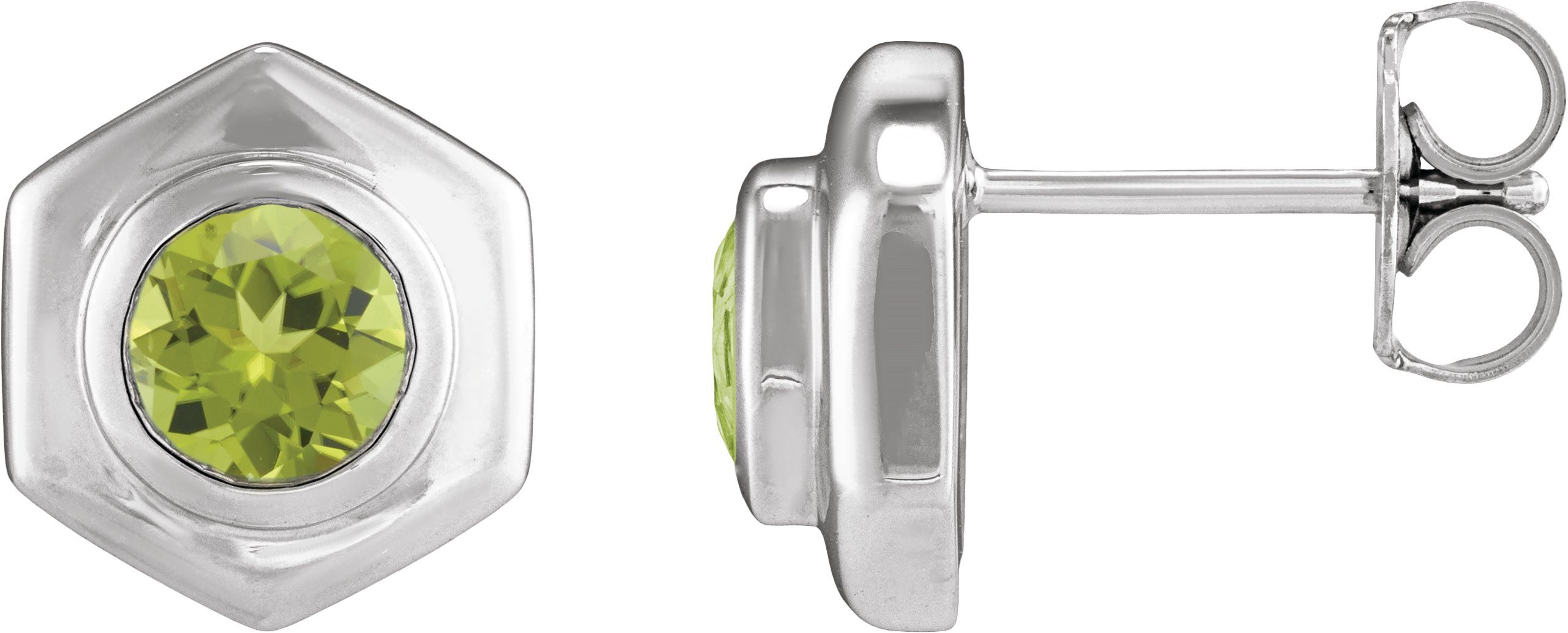 Bezel-Set Solitaire Stud Earrings