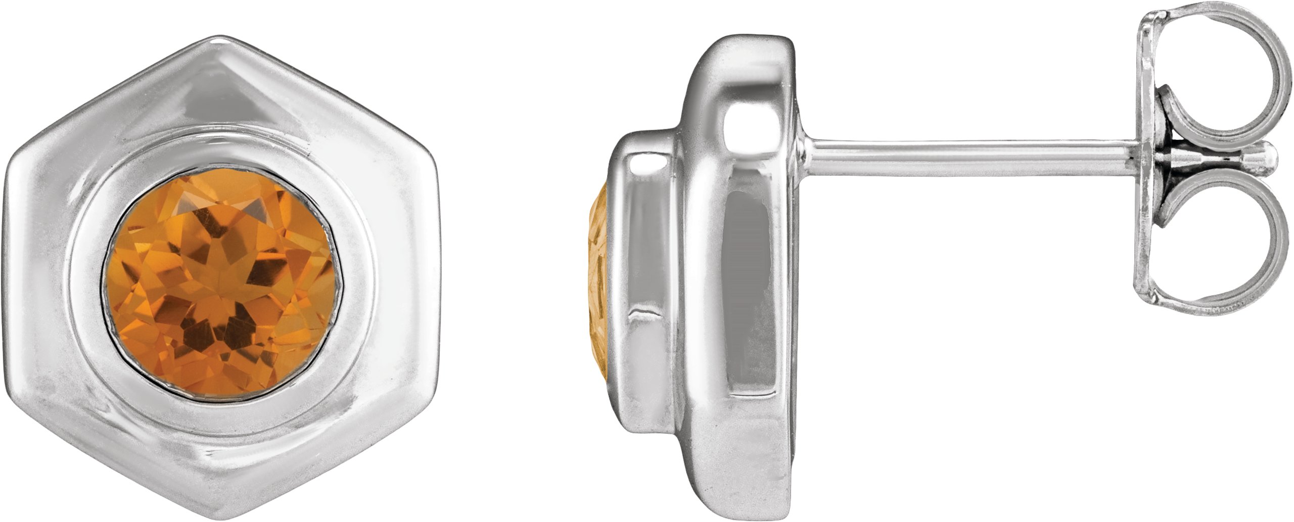 Bezel-Set Solitaire Stud Earrings