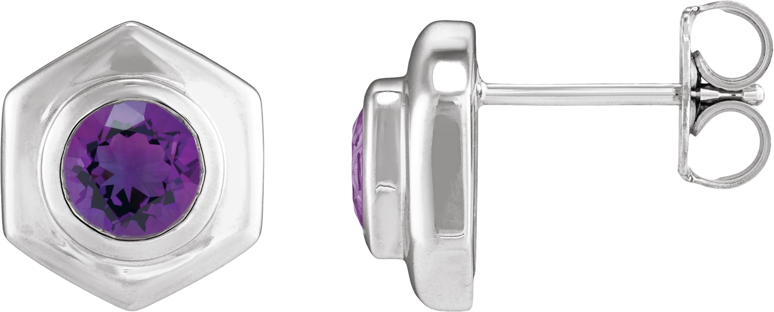 Bezel-Set Solitaire Stud Earrings