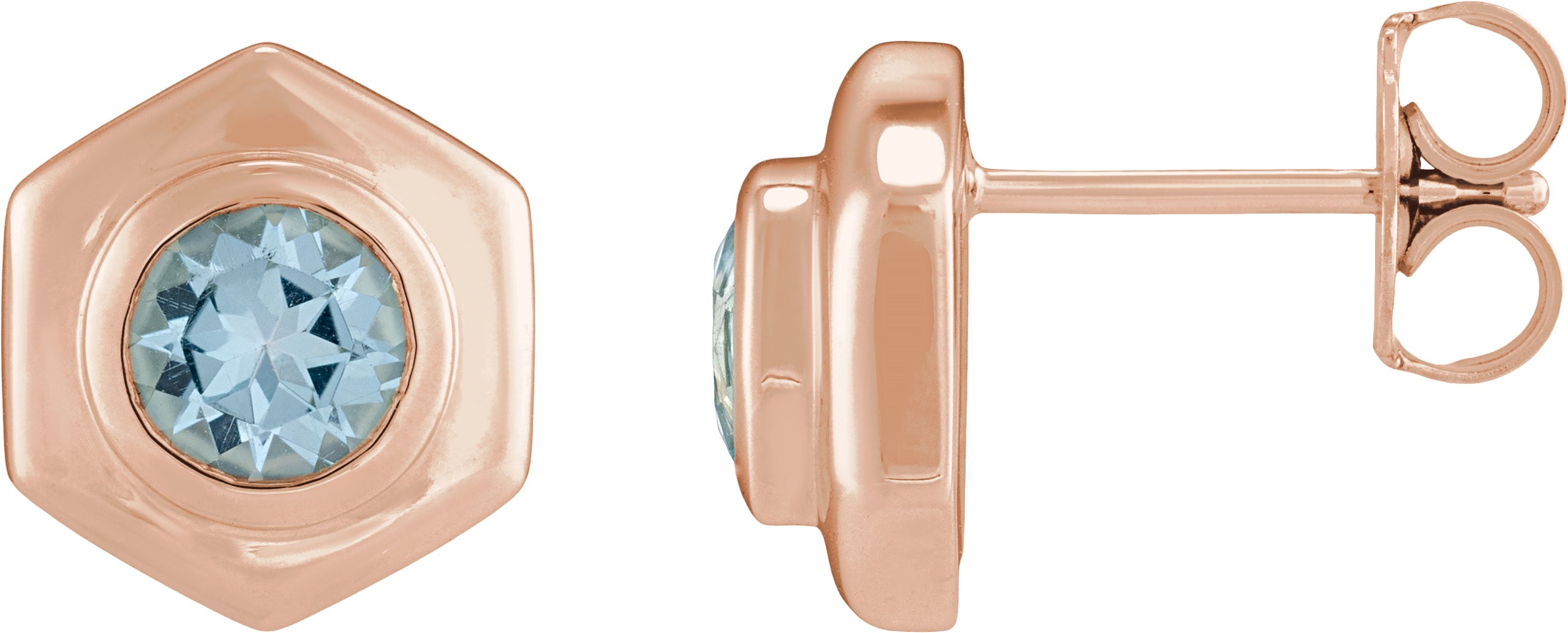 Bezel-Set Solitaire Stud Earrings