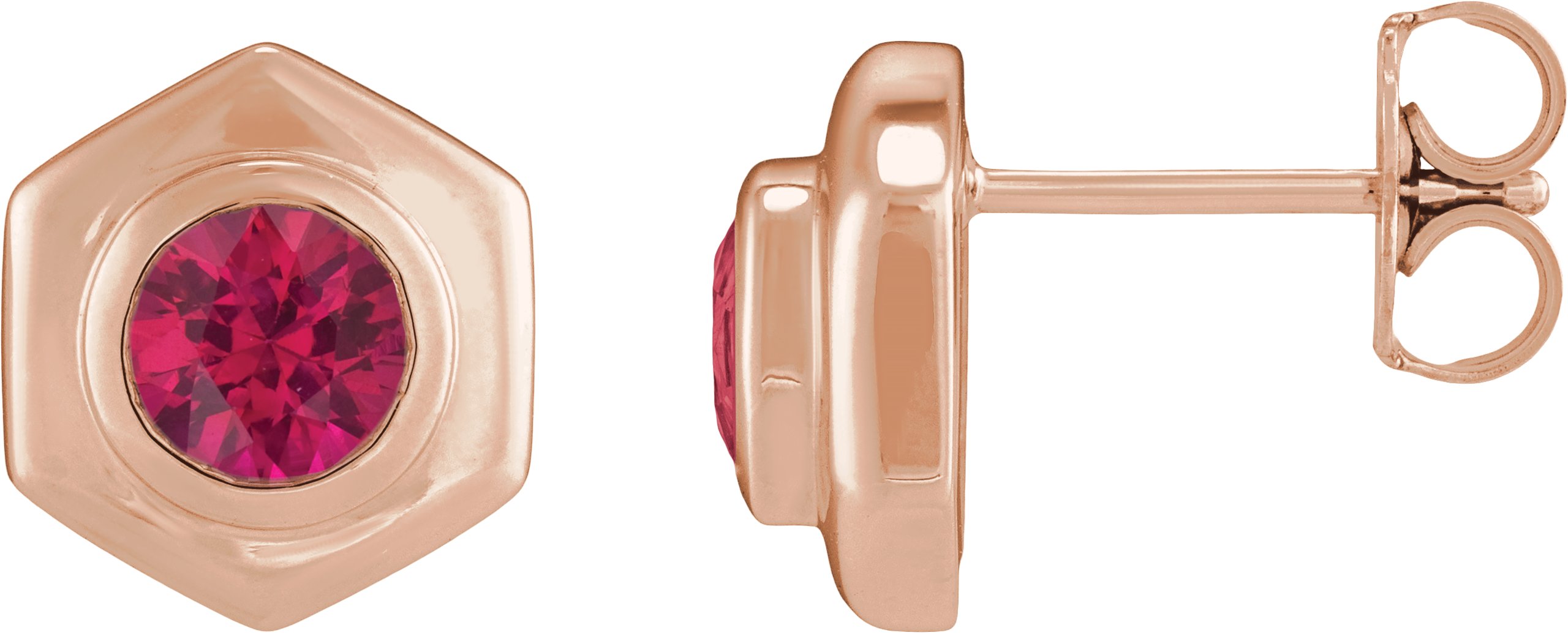 Bezel-Set Solitaire Stud Earrings
