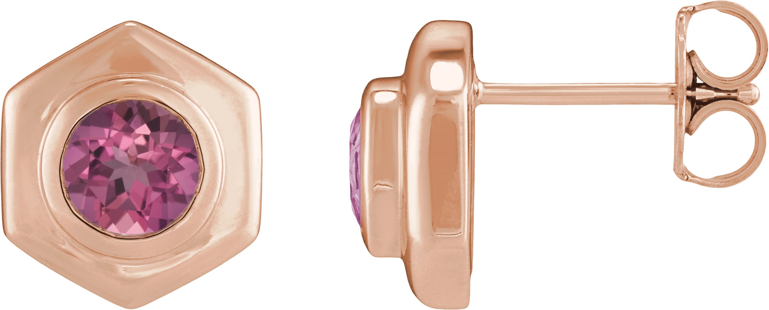 Bezel-Set Solitaire Stud Earrings