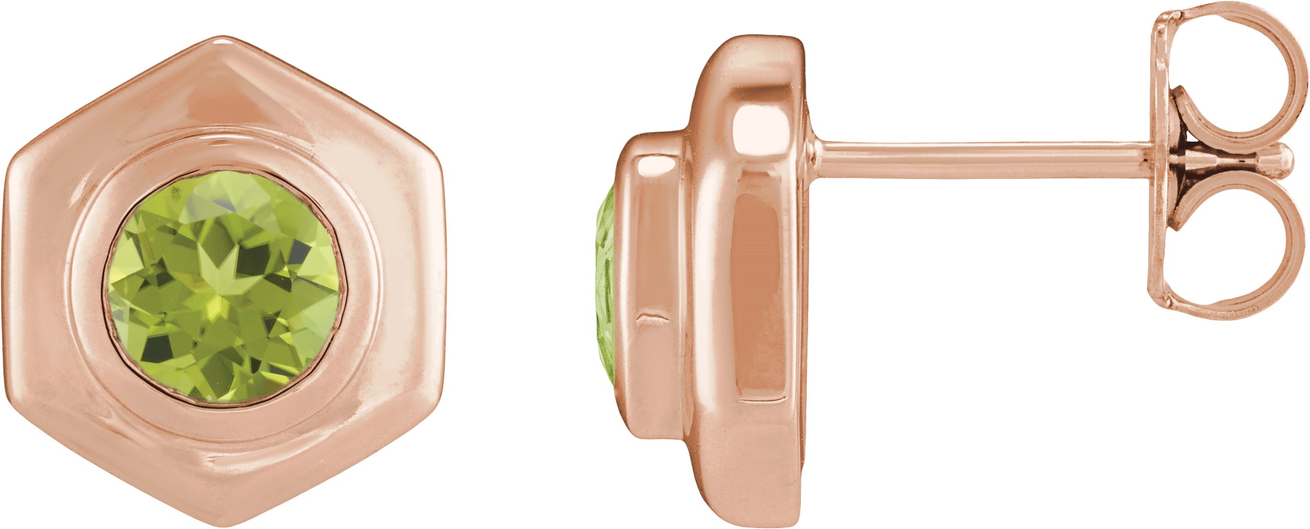 Bezel-Set Solitaire Stud Earrings