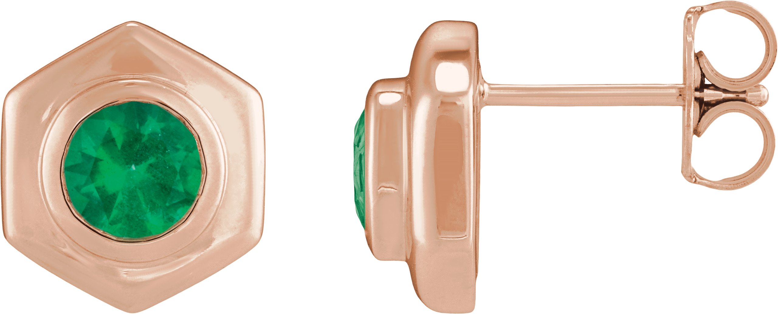 Bezel-Set Solitaire Stud Earrings