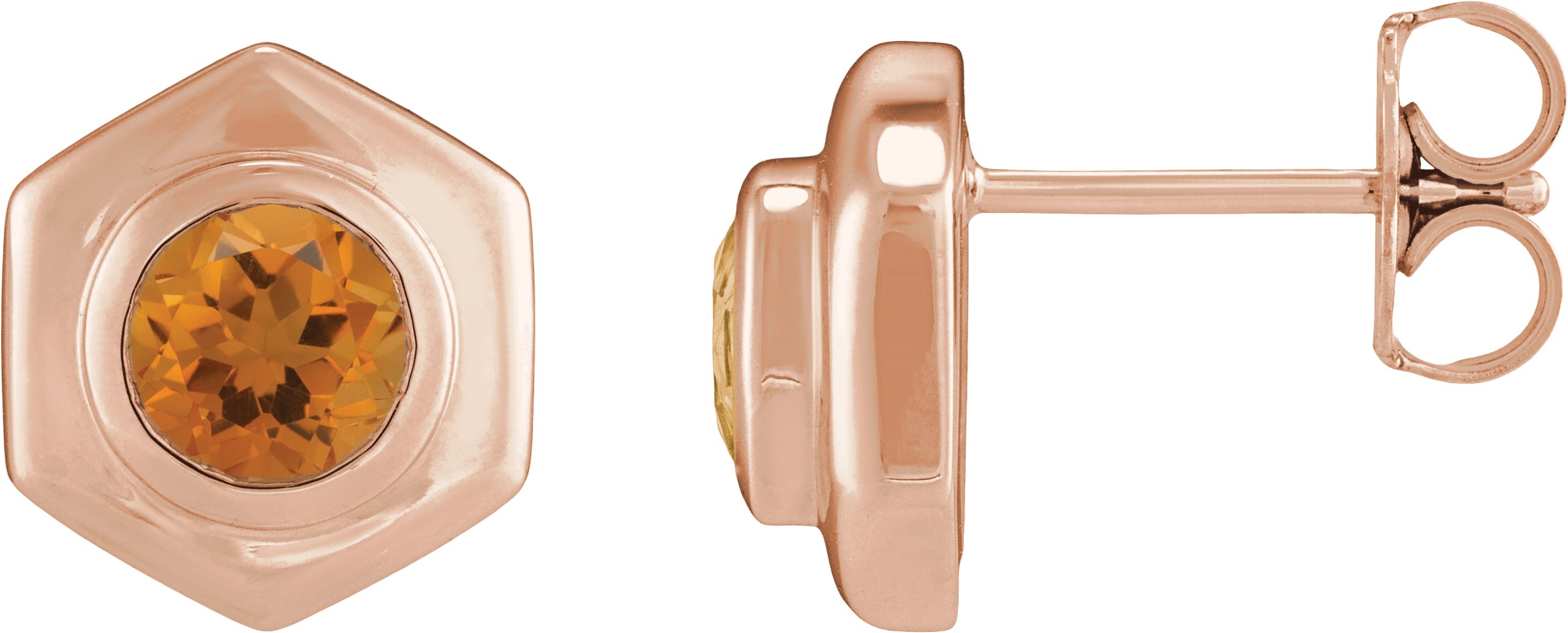 Bezel-Set Solitaire Stud Earrings