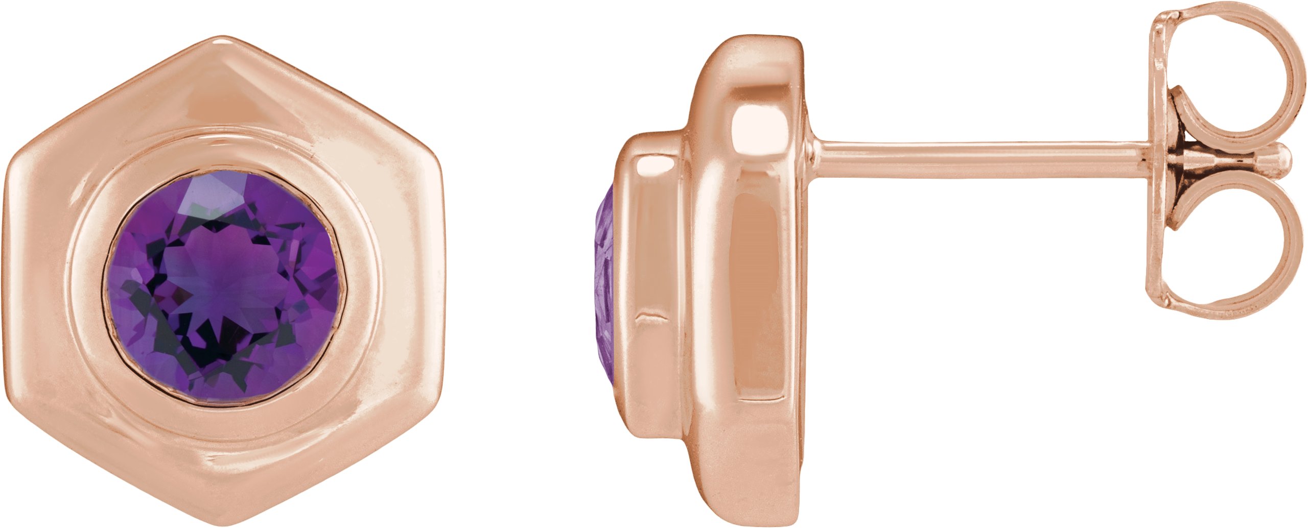 Bezel-Set Solitaire Stud Earrings