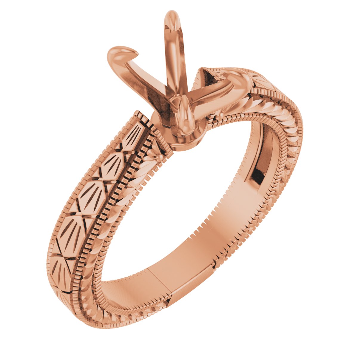 Claw-Prong Solitaire Sculptural Engagement Ring