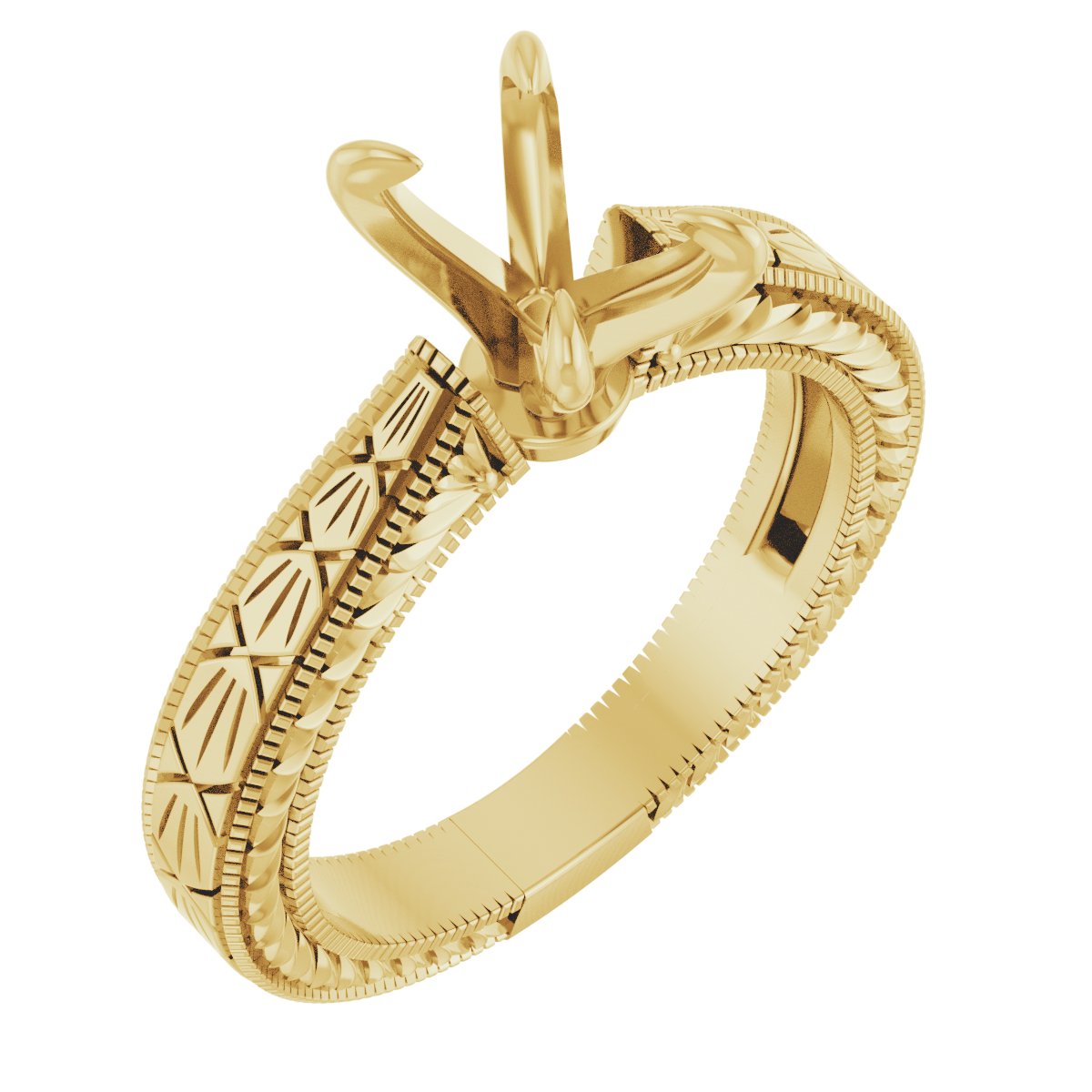 Claw-Prong Solitaire Sculptural Engagement Ring