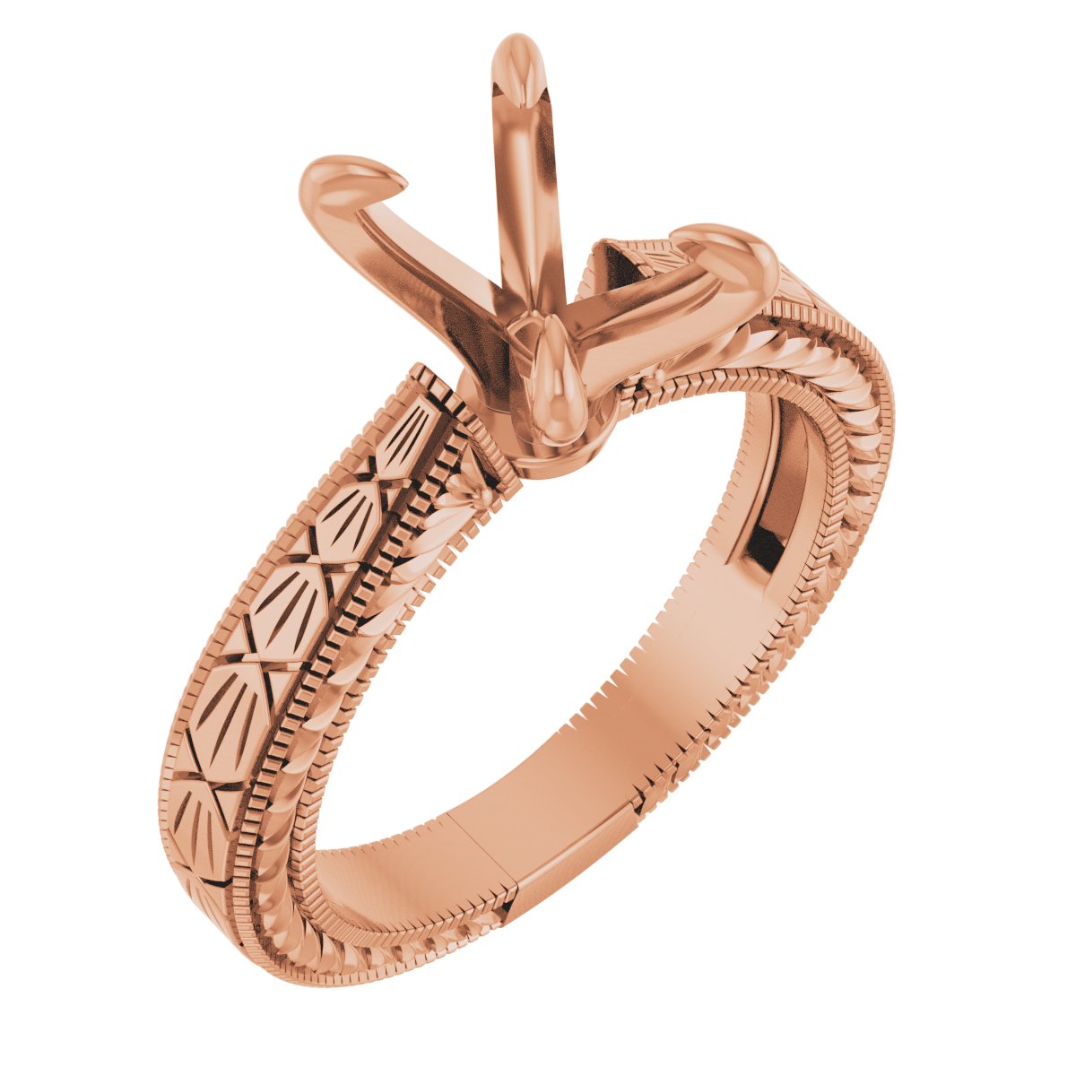 Claw-Prong Solitaire Sculptural Engagement Ring