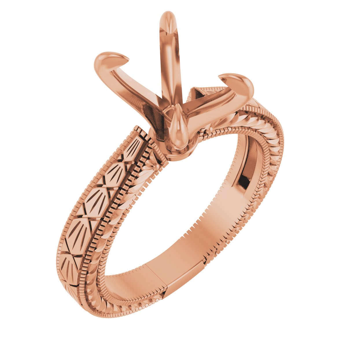 Claw-Prong Solitaire Sculptural Engagement Ring