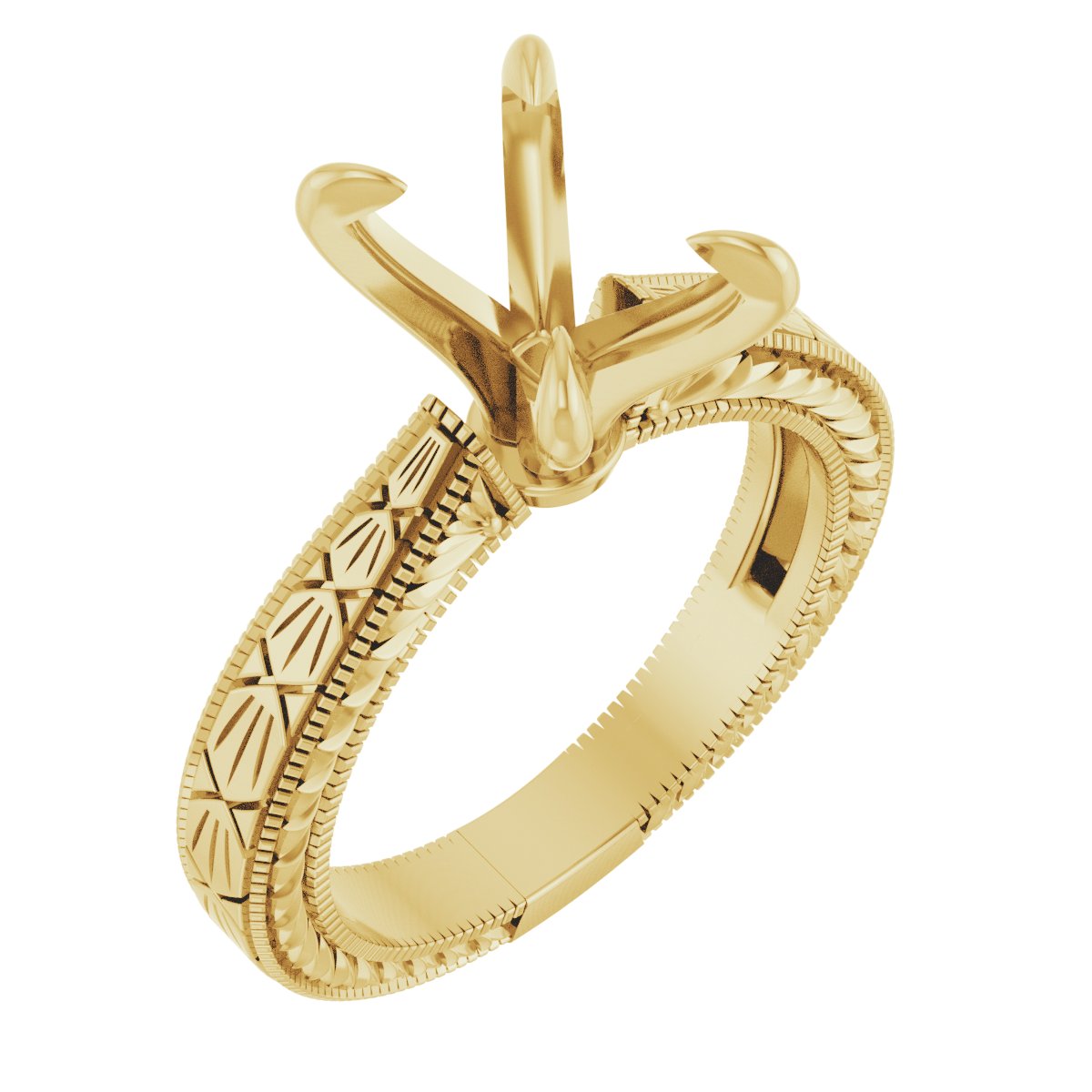 Claw-Prong Solitaire Sculptural Engagement Ring