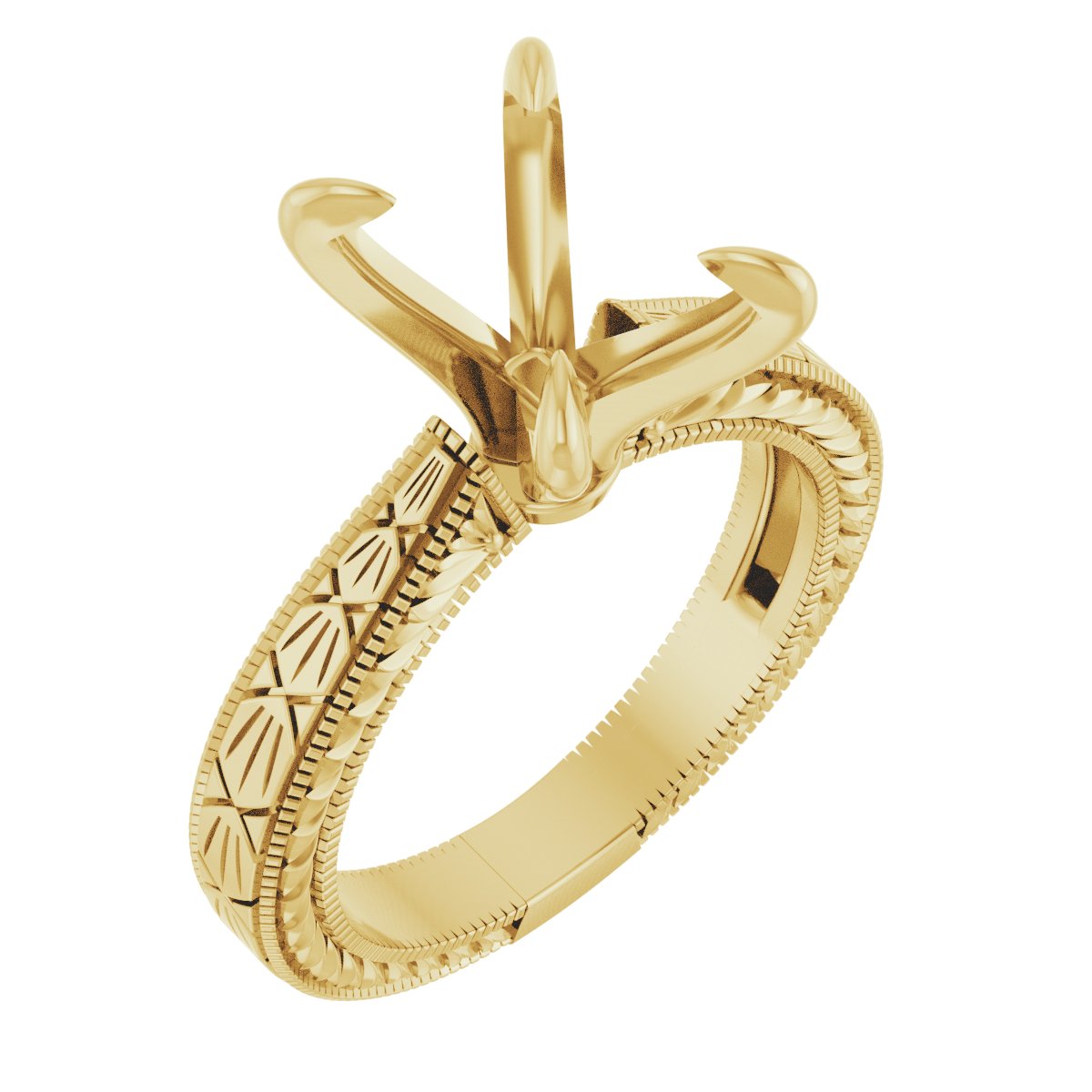 Claw-Prong Solitaire Sculptural Engagement Ring