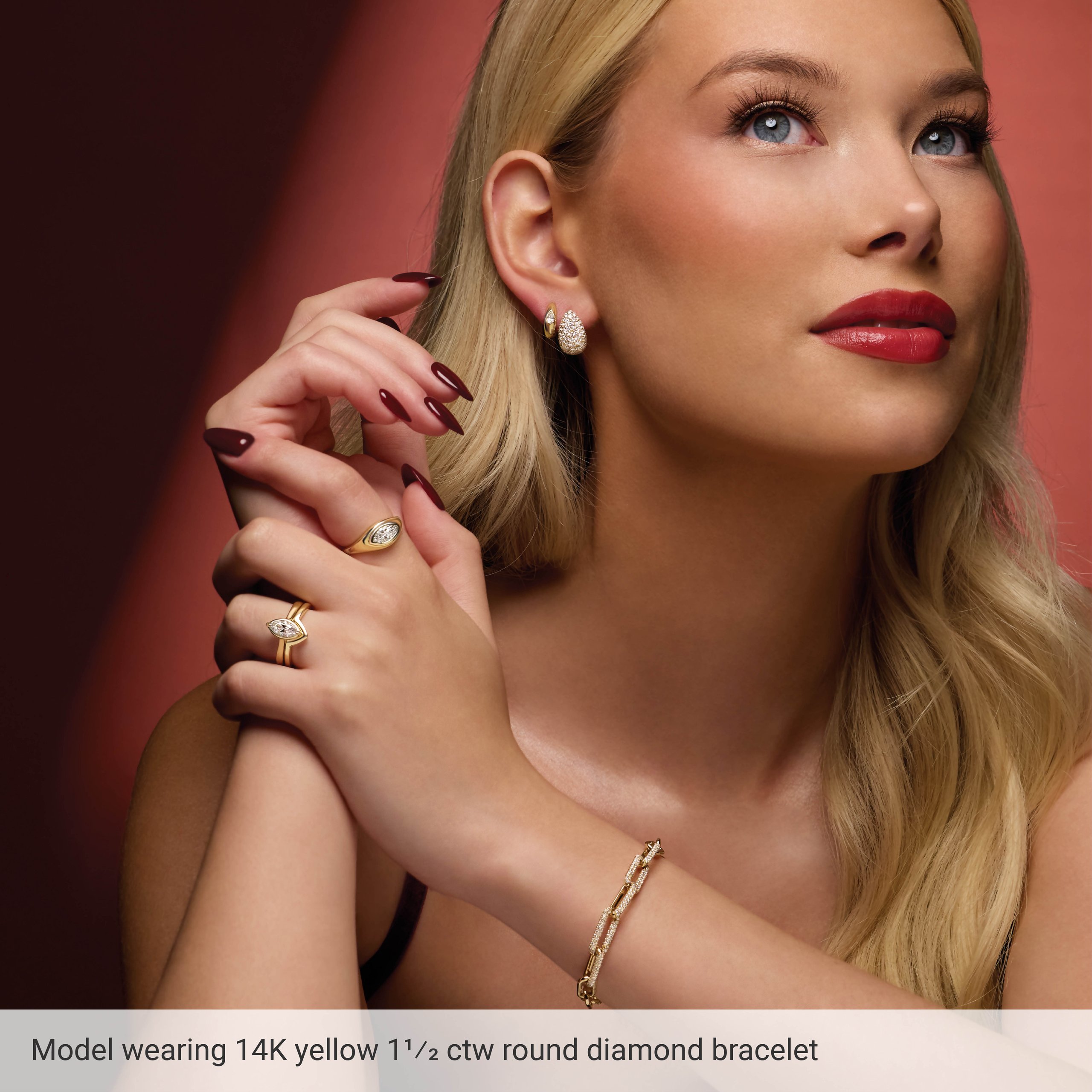 14K Yellow Gold 1 1/2 CTW Lab-Grown Diamond Paperclip-Style 7 Bracelet