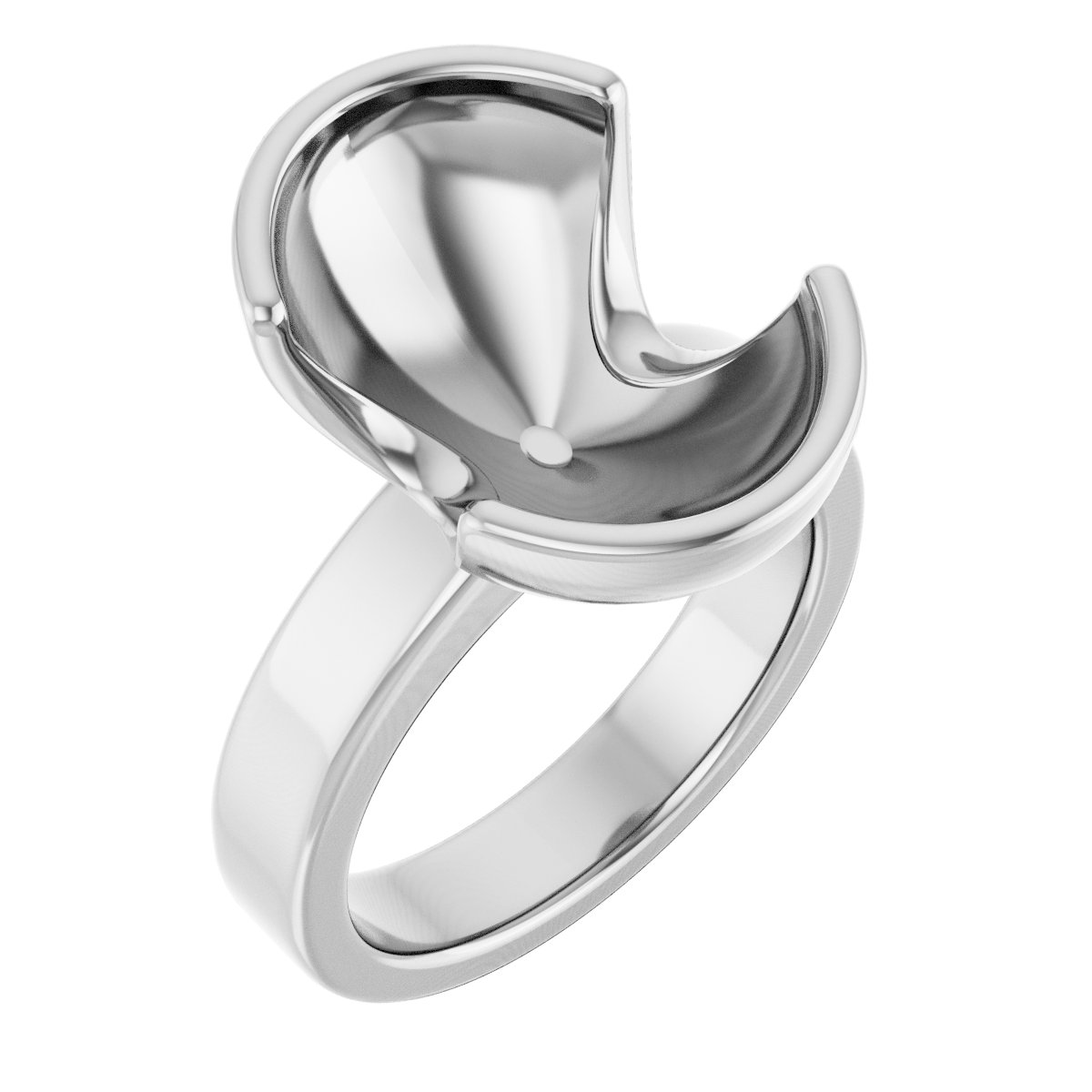 Half-Bezel Solitaire Engagement Ring or Band