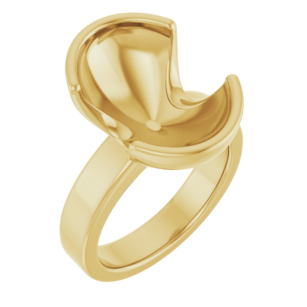 Half-Bezel Solitaire Engagement Ring or Band