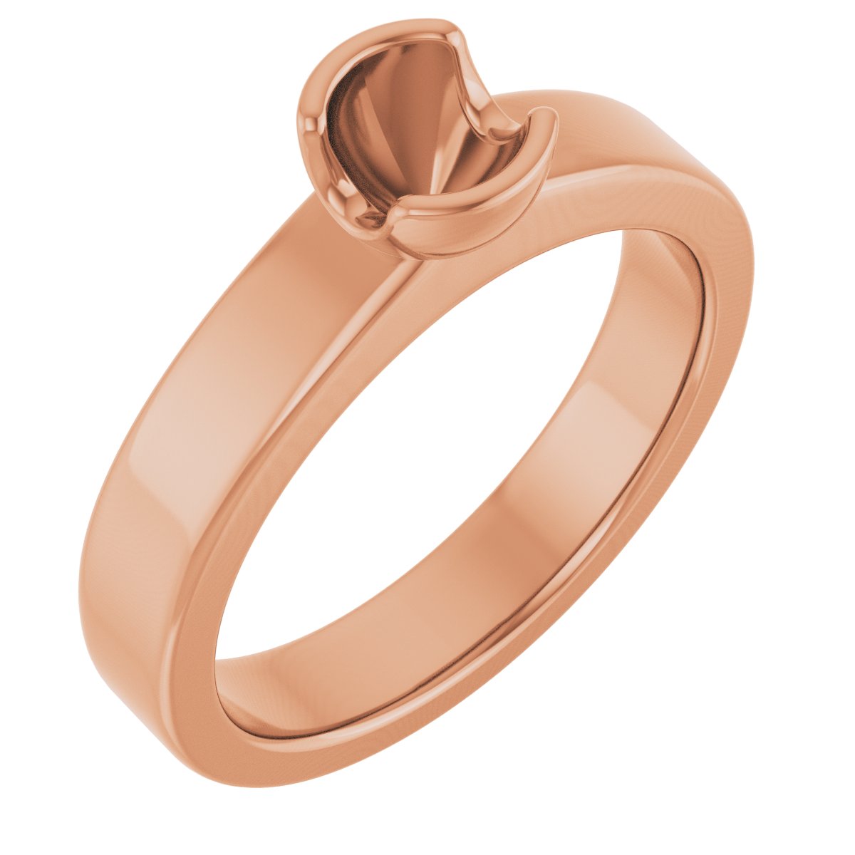 Half-Bezel Solitaire Engagement Ring or Band
