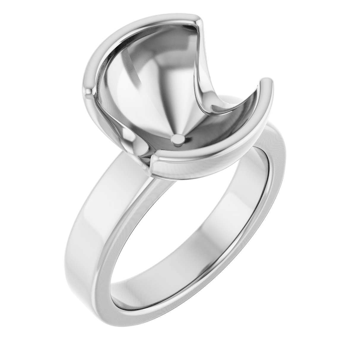 Half-Bezel Solitaire Engagement Ring or Band
