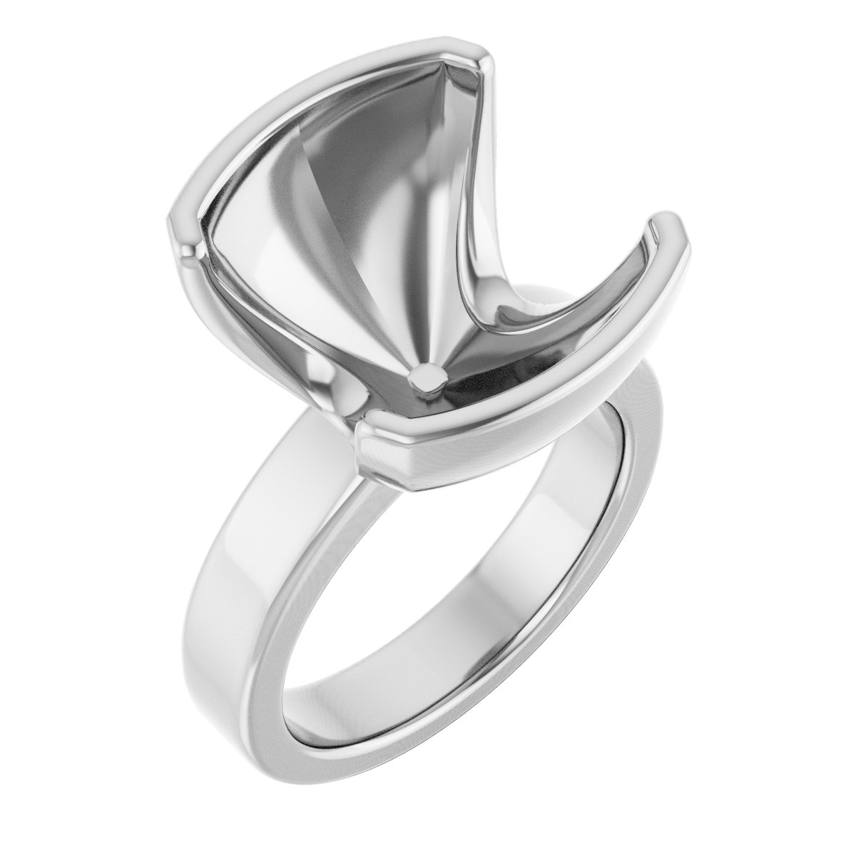 Half-Bezel Solitaire Engagement Ring or Band
