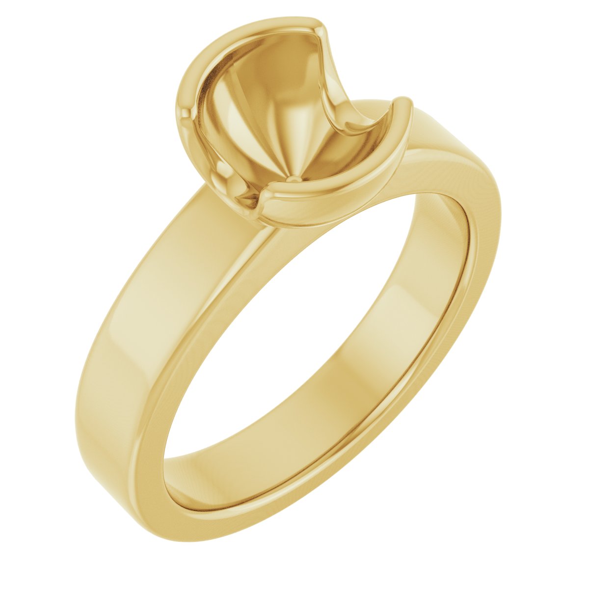 Half-Bezel Solitaire Engagement Ring or Band