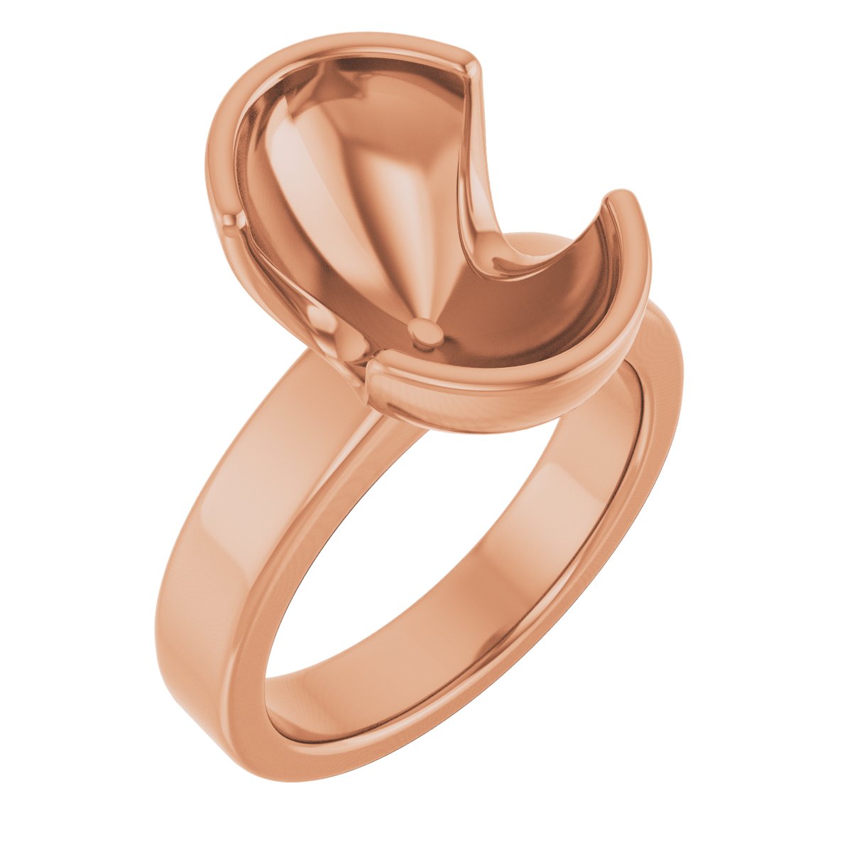 Half-Bezel Solitaire Engagement Ring or Band