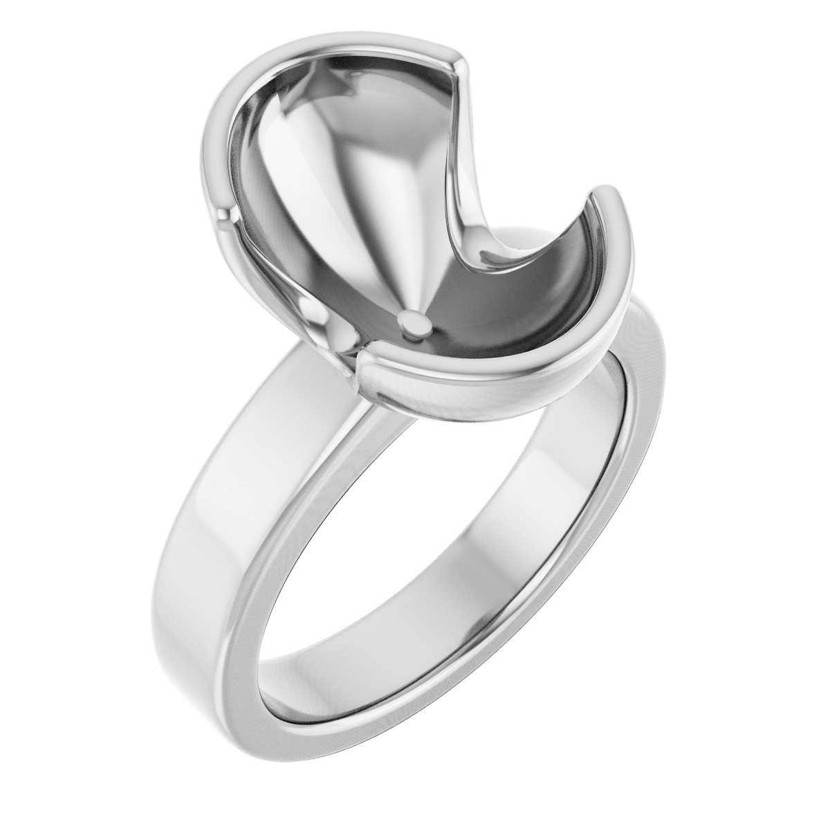 Half-Bezel Solitaire Engagement Ring or Band