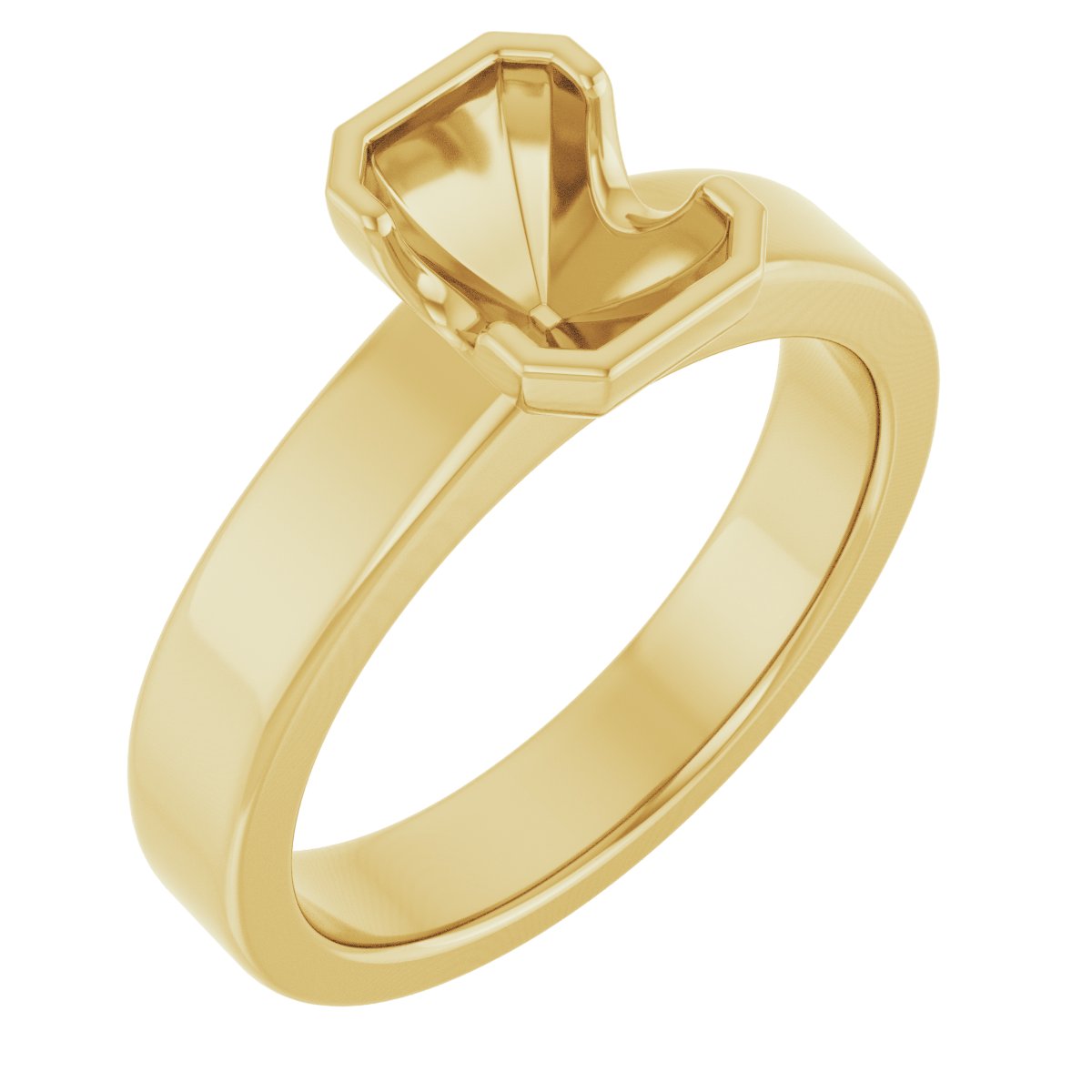 Half-Bezel Solitaire Engagement Ring or Band