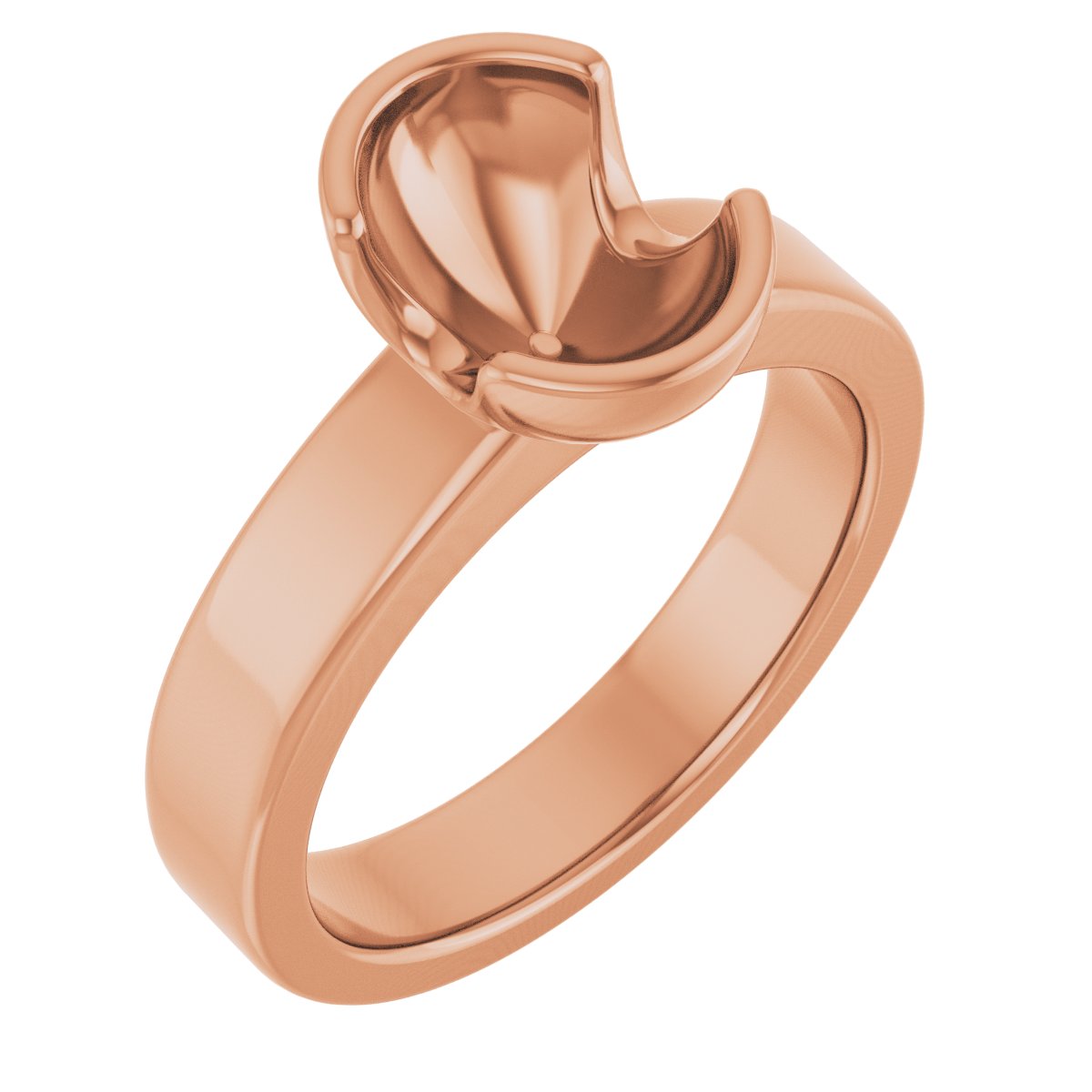 Half-Bezel Solitaire Engagement Ring or Band
