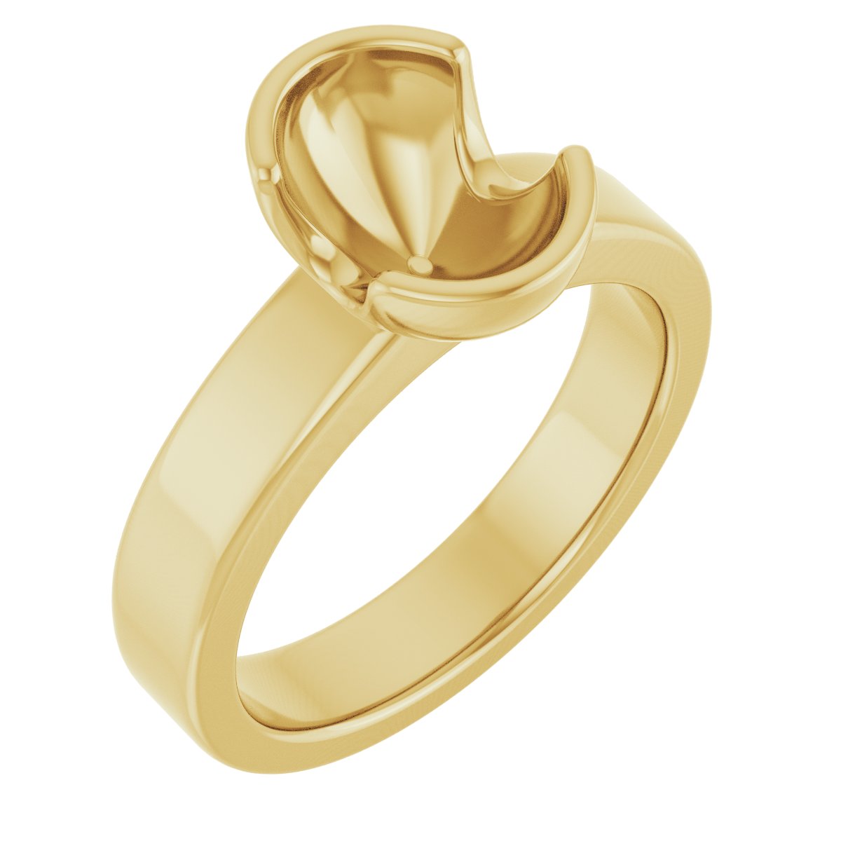 Half-Bezel Solitaire Engagement Ring or Band