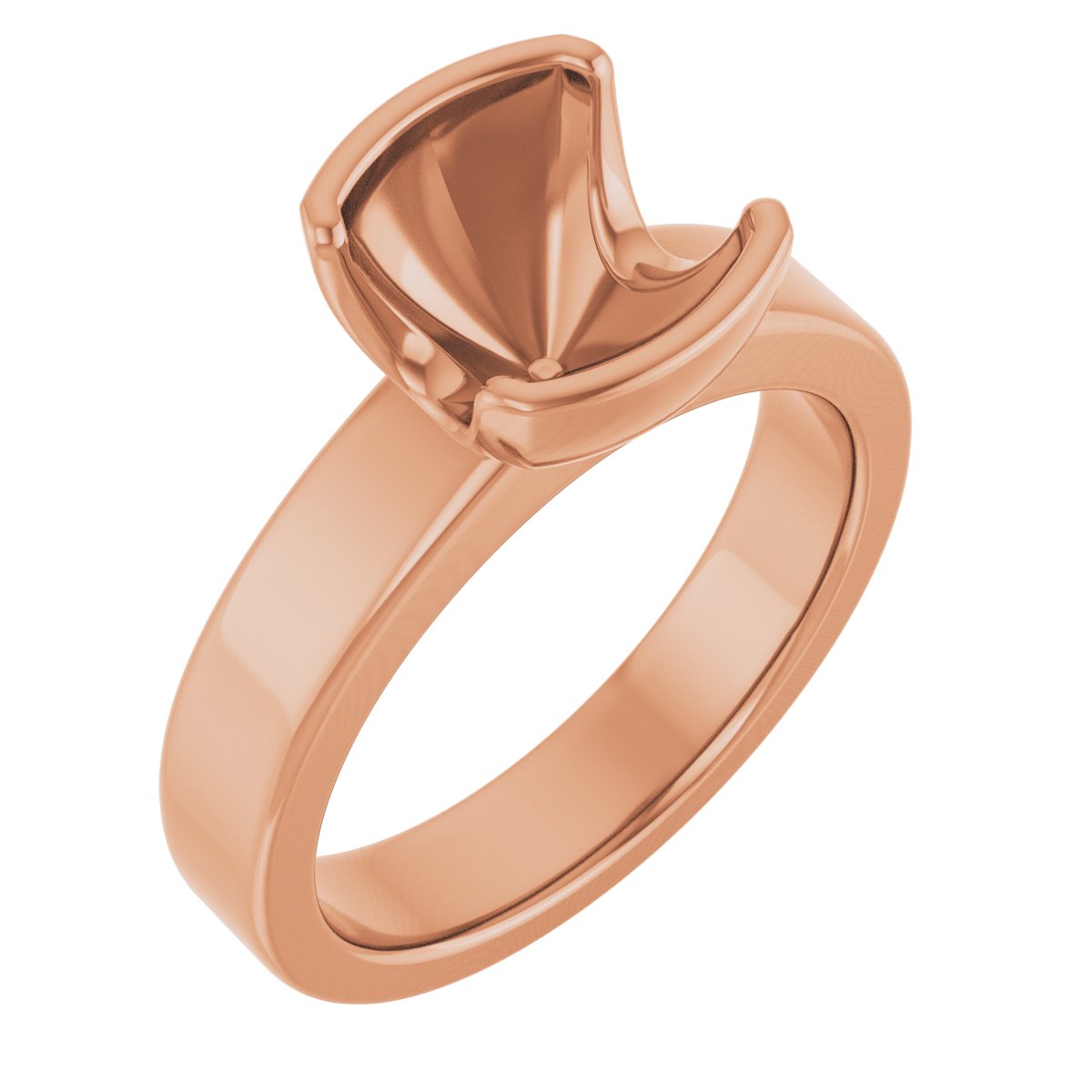Half-Bezel Solitaire Engagement Ring or Band