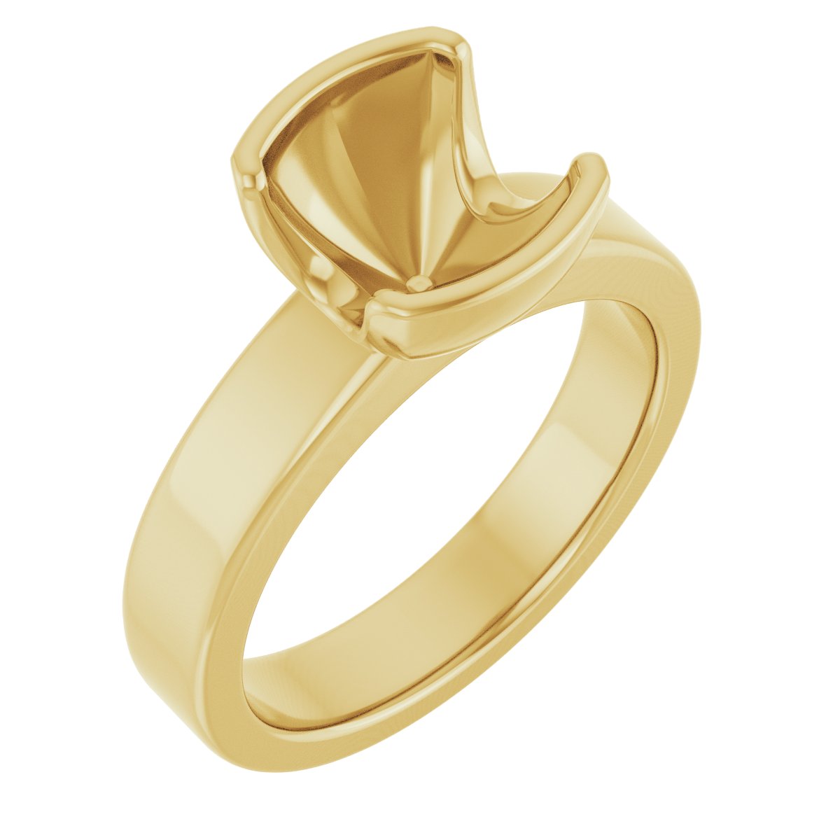 Half-Bezel Solitaire Engagement Ring or Band