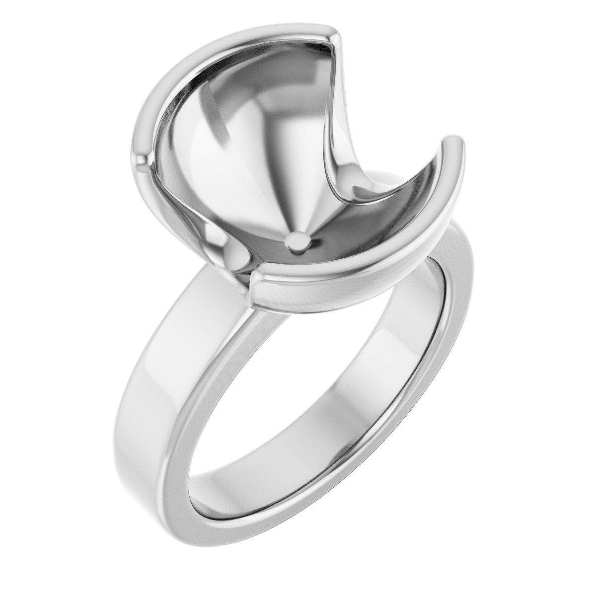 Half-Bezel Solitaire Engagement Ring or Band