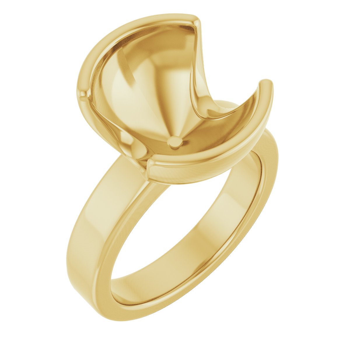 Half-Bezel Solitaire Engagement Ring or Band