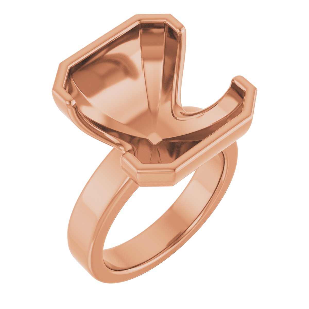 Half-Bezel Solitaire Engagement Ring or Band
