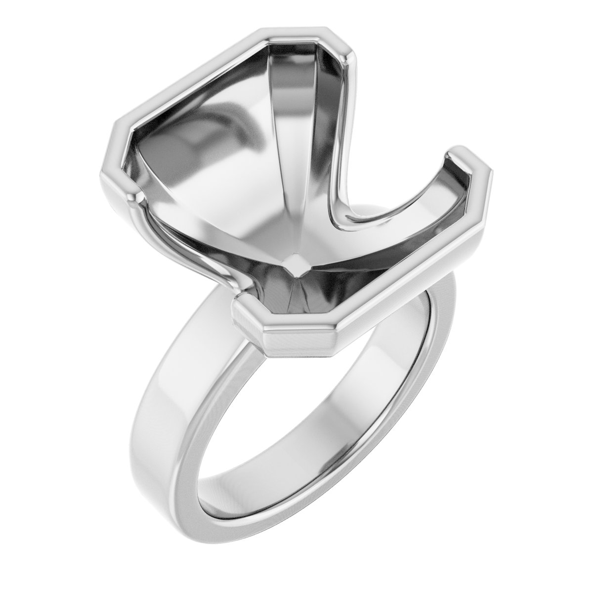 Half-Bezel Solitaire Engagement Ring or Band