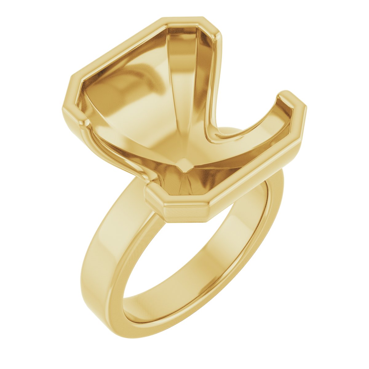 Half-Bezel Solitaire Engagement Ring or Band