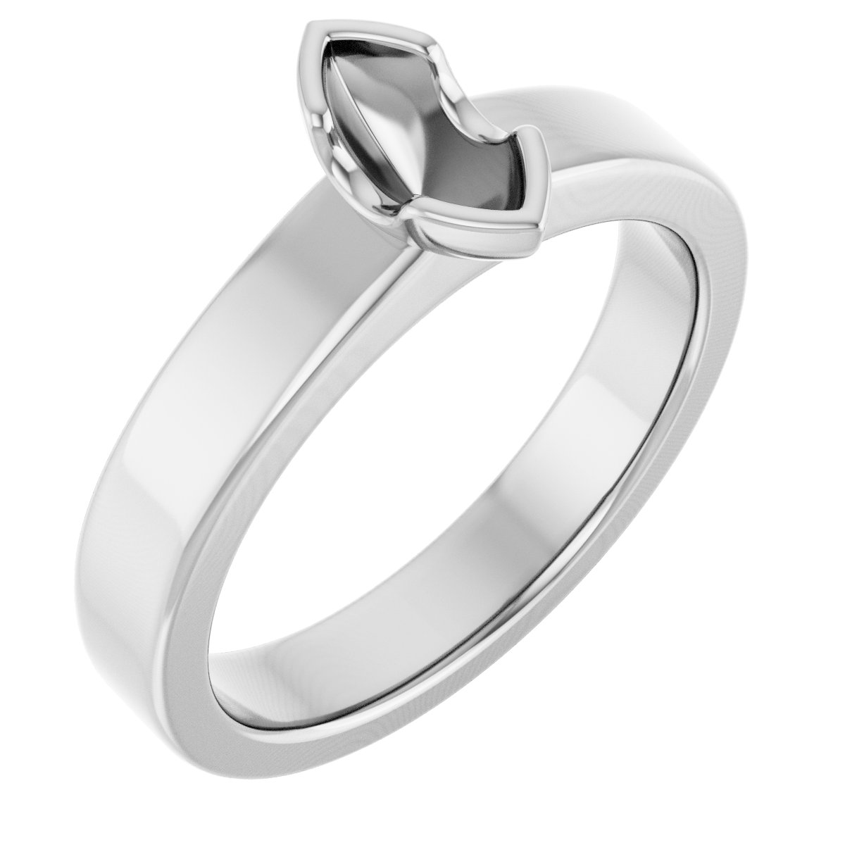 Half-Bezel Solitaire Engagement Ring or Band