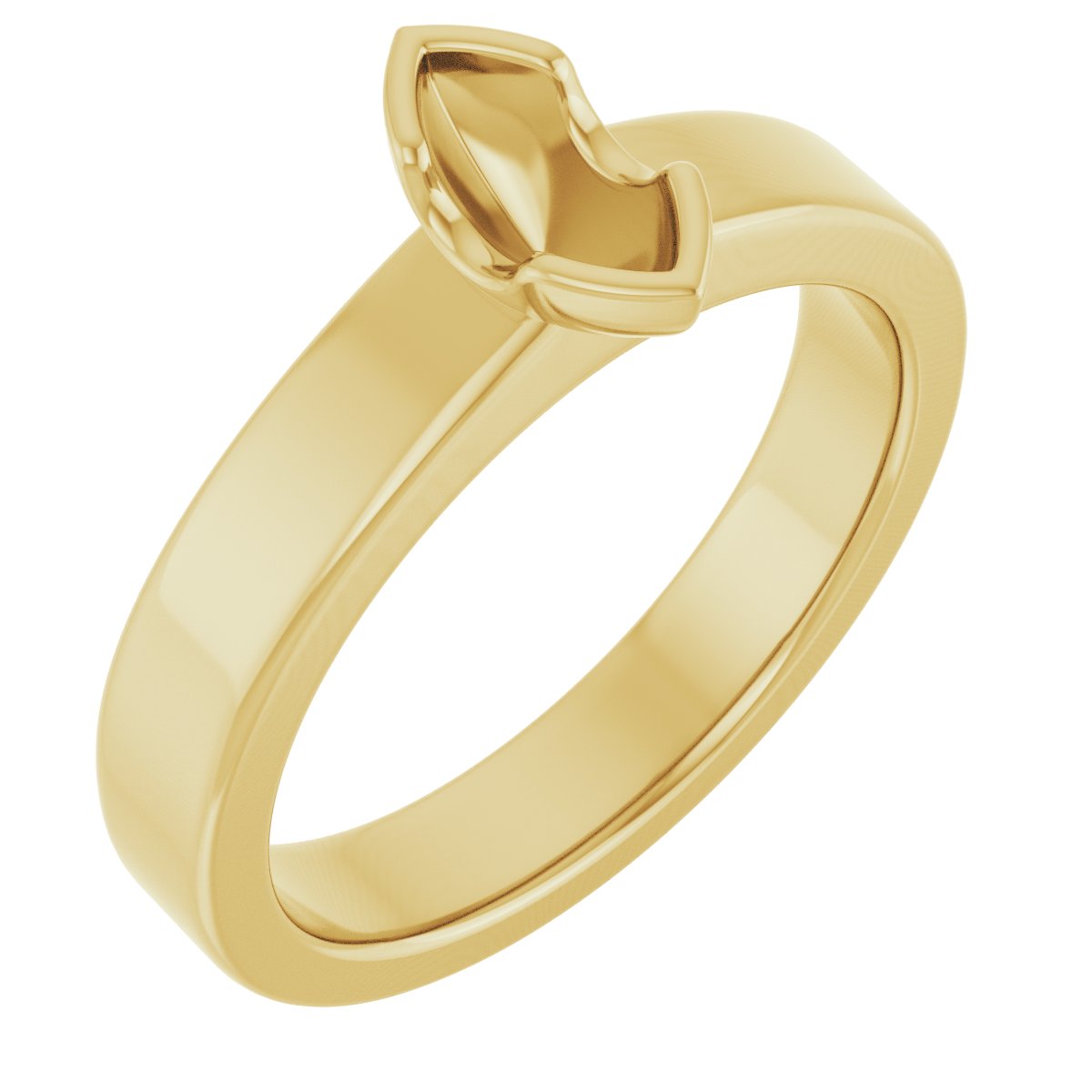 Half-Bezel Solitaire Engagement Ring or Band