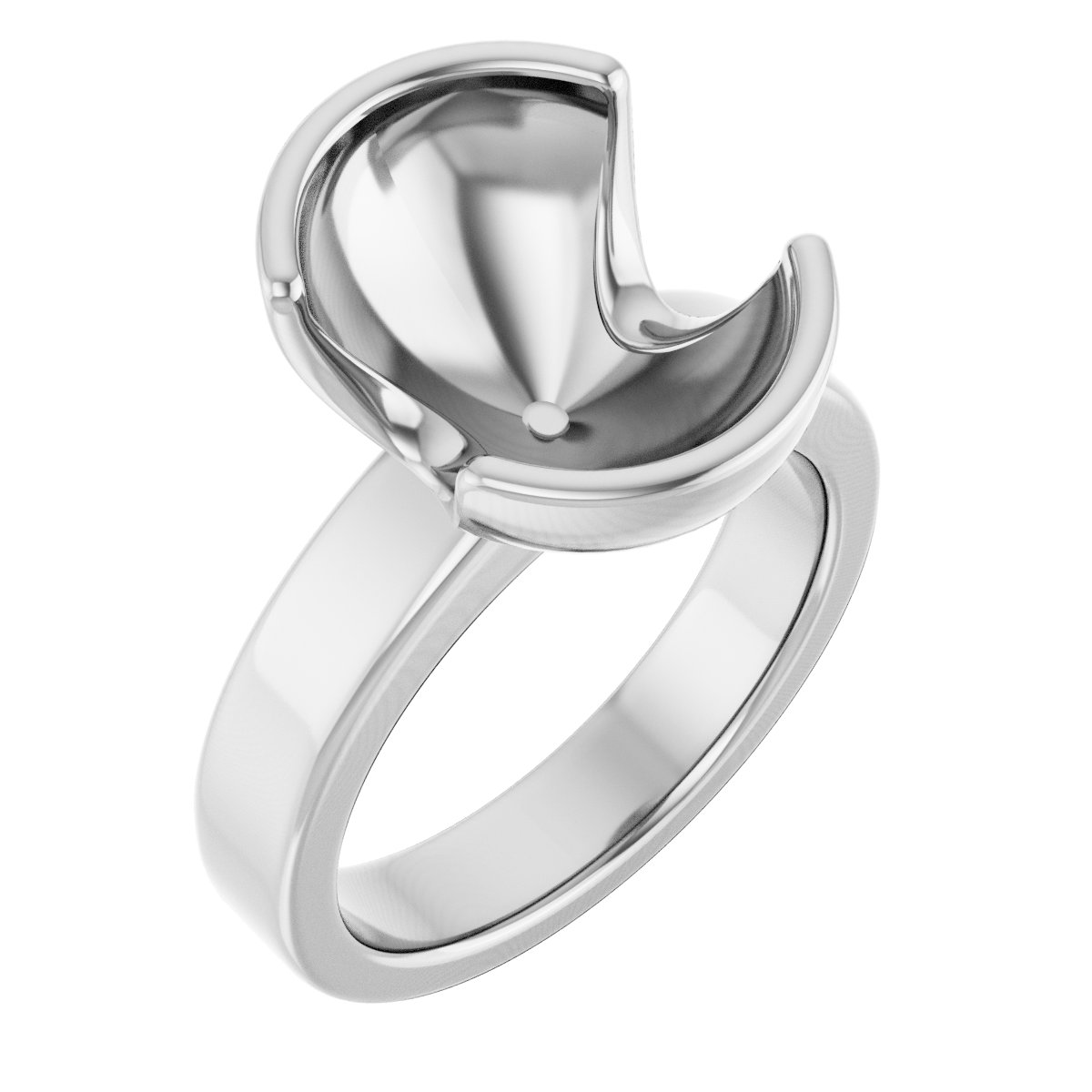 Half-Bezel Solitaire Engagement Ring or Band