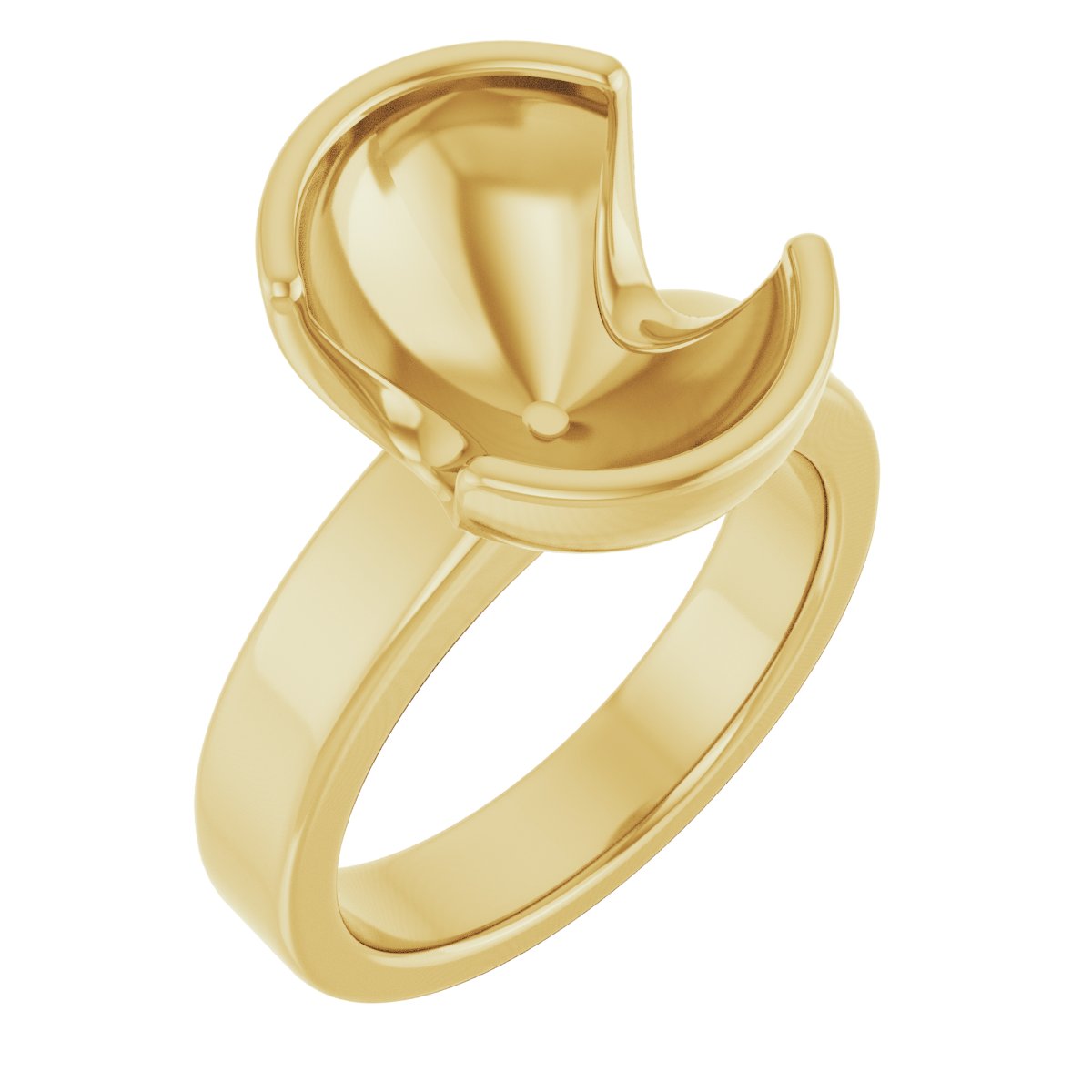 Half-Bezel Solitaire Engagement Ring or Band