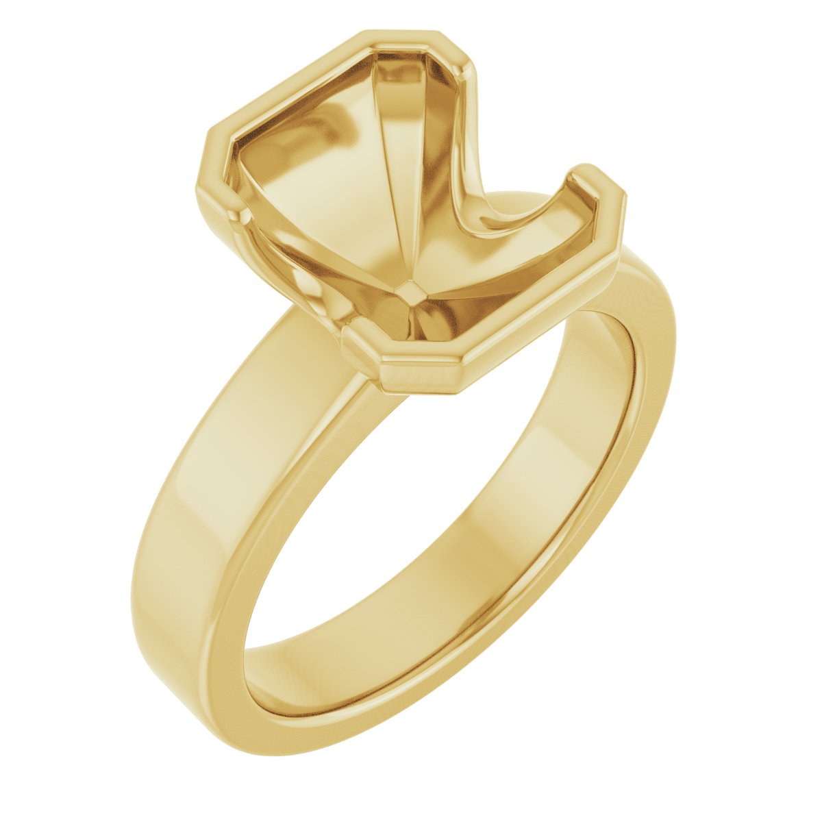 Half-Bezel Solitaire Engagement Ring or Band