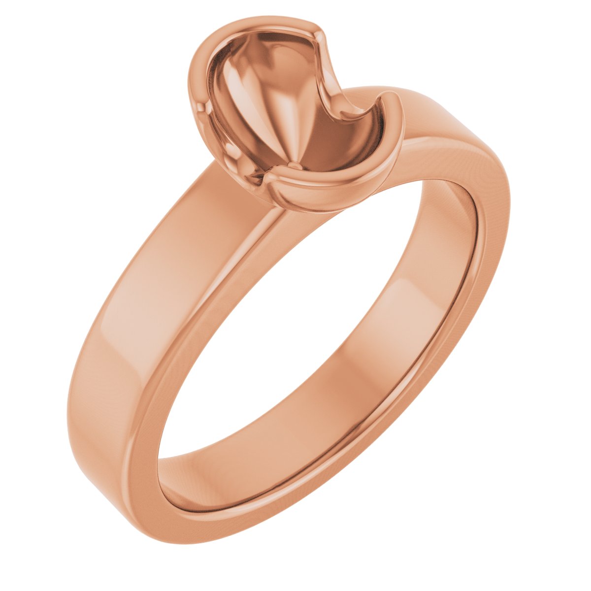 Half-Bezel Solitaire Engagement Ring or Band