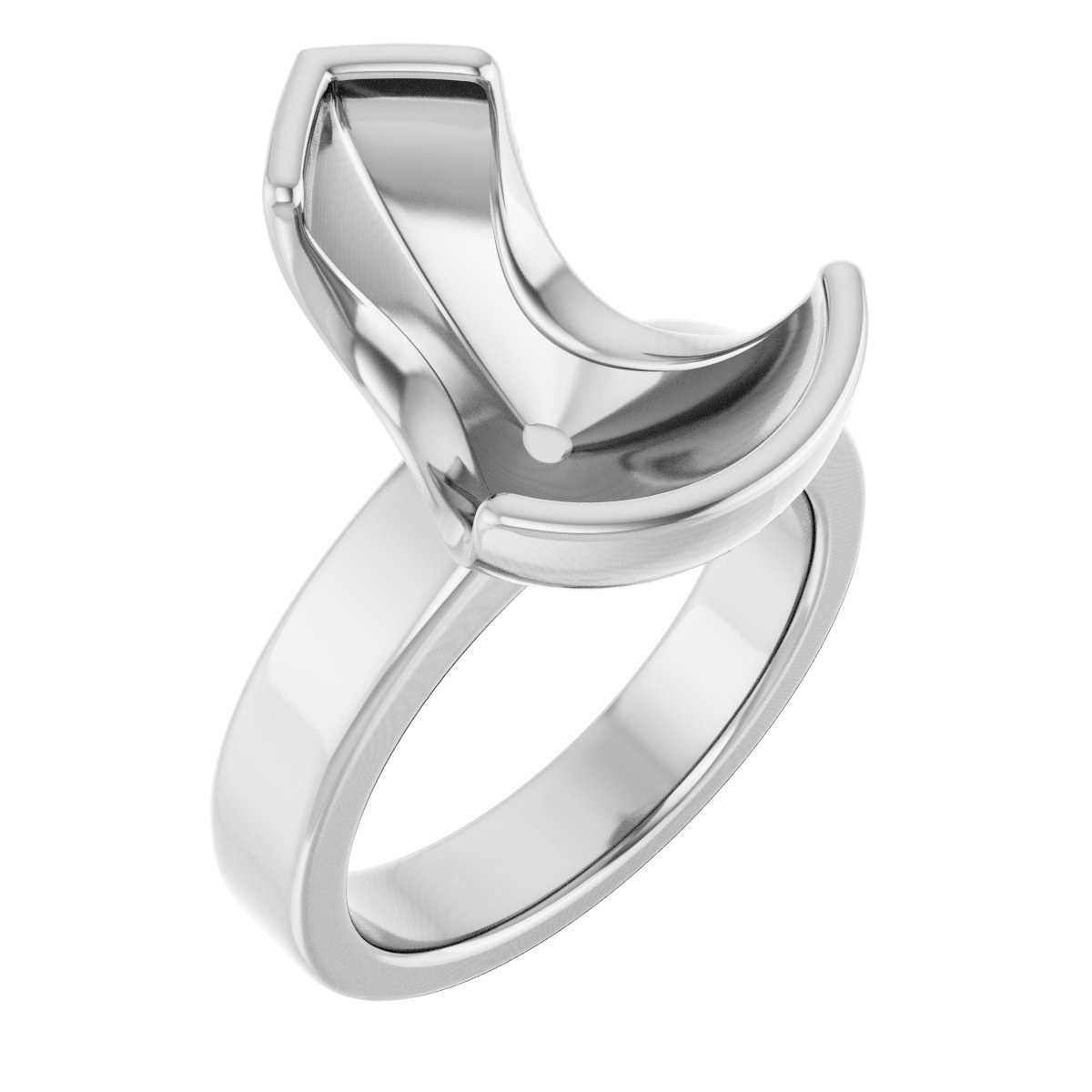 Half-Bezel Solitaire Engagement Ring or Band