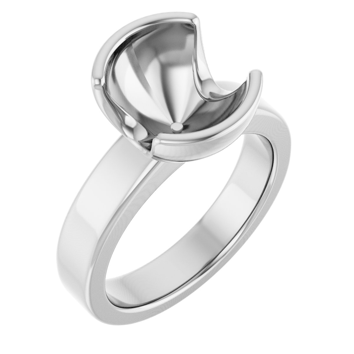 Half-Bezel Solitaire Engagement Ring or Band