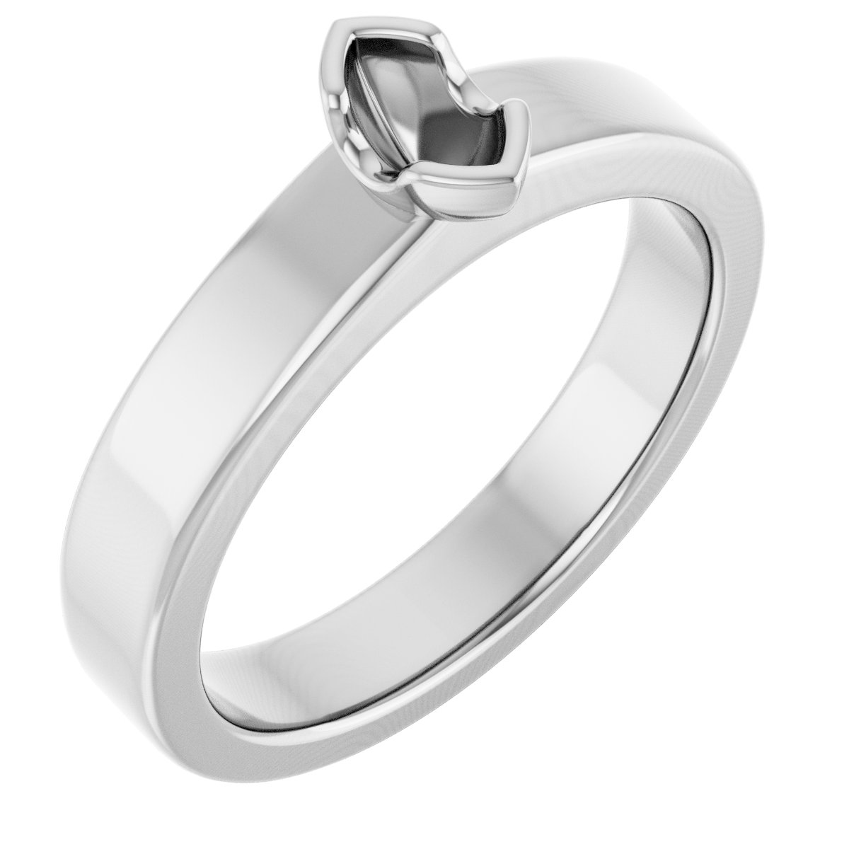 Half-Bezel Solitaire Engagement Ring or Band