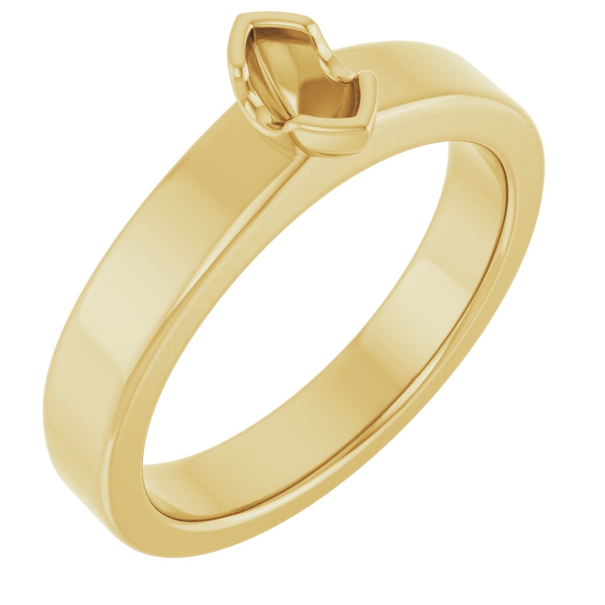 Half-Bezel Solitaire Engagement Ring or Band