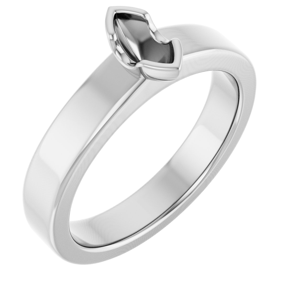 Half-Bezel Solitaire Engagement Ring or Band