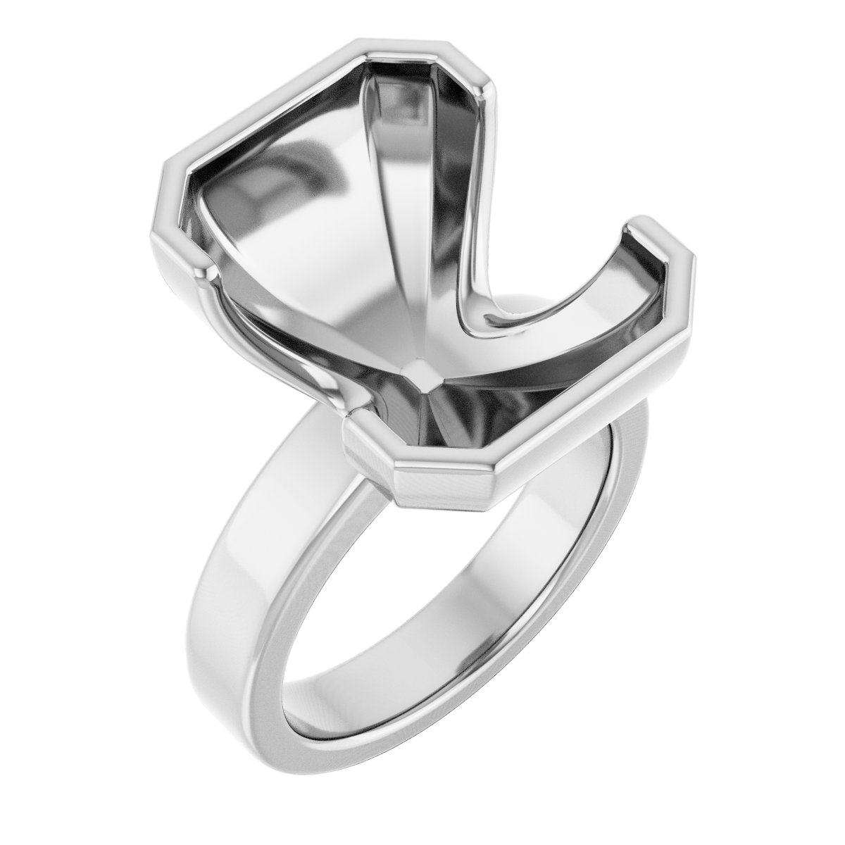 Half-Bezel Solitaire Engagement Ring or Band