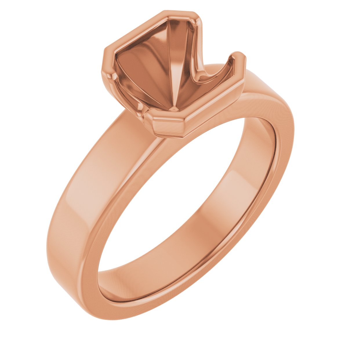 Half-Bezel Solitaire Engagement Ring or Band