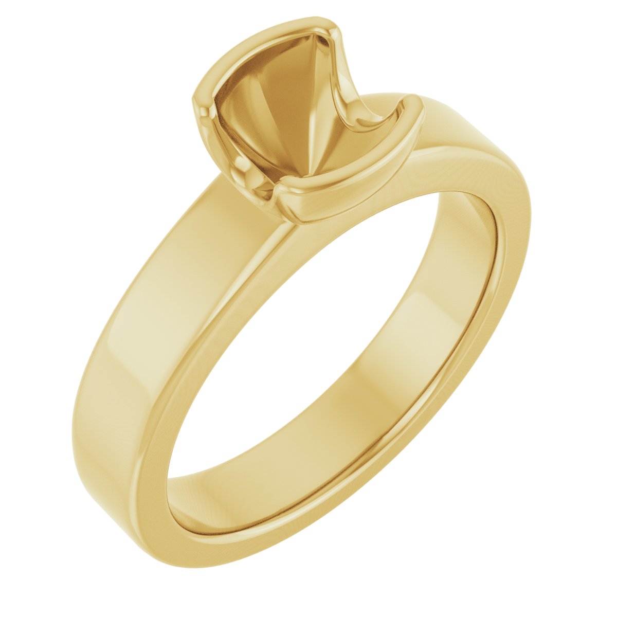 Half-Bezel Solitaire Engagement Ring or Band