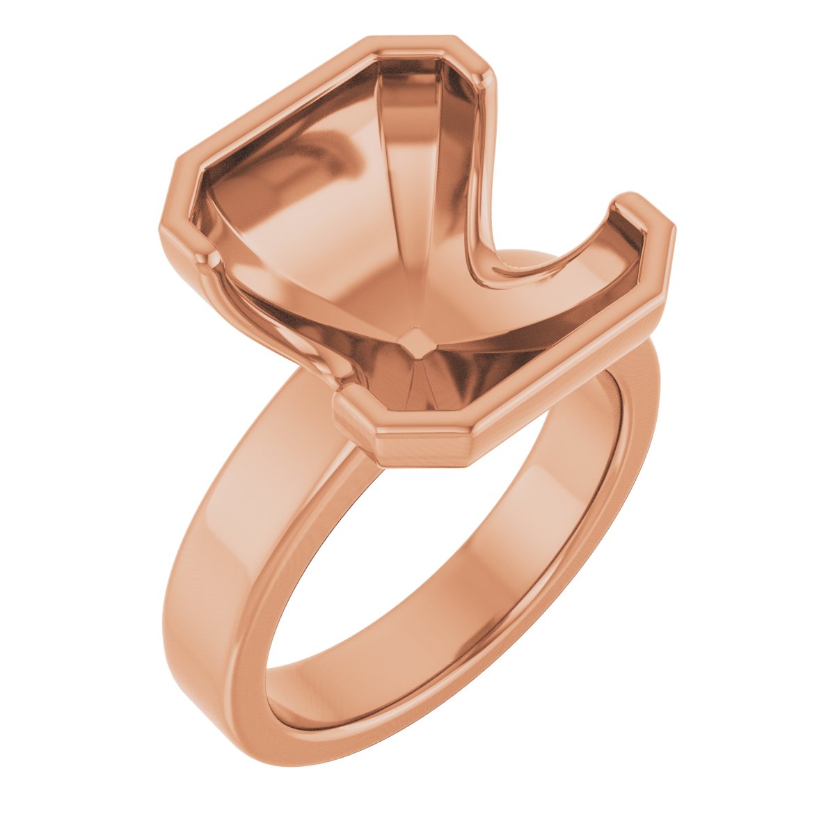 Half-Bezel Solitaire Engagement Ring or Band
